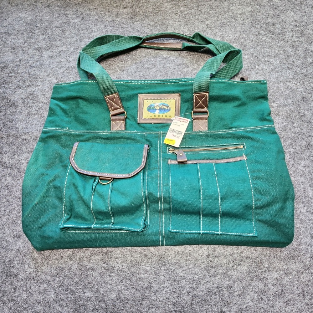 Vintage Prides Landing Canvas Tote Bag Green Bradlees Department Store NEW